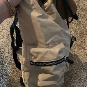 NWOT beige nylon backpack
